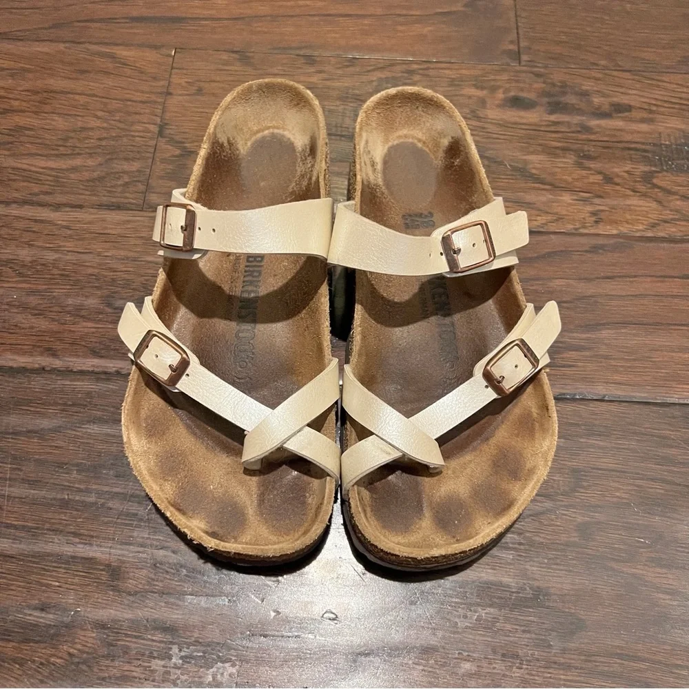 Birkenstock Style Beige Double Strap Sandals